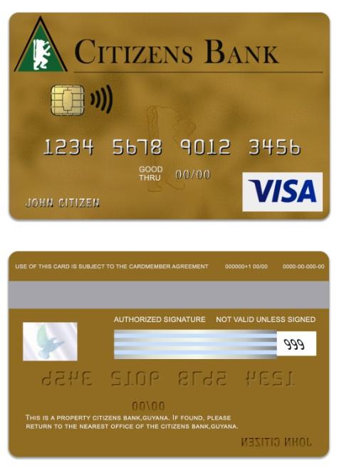 Guyana Citizens Bank visa gold card